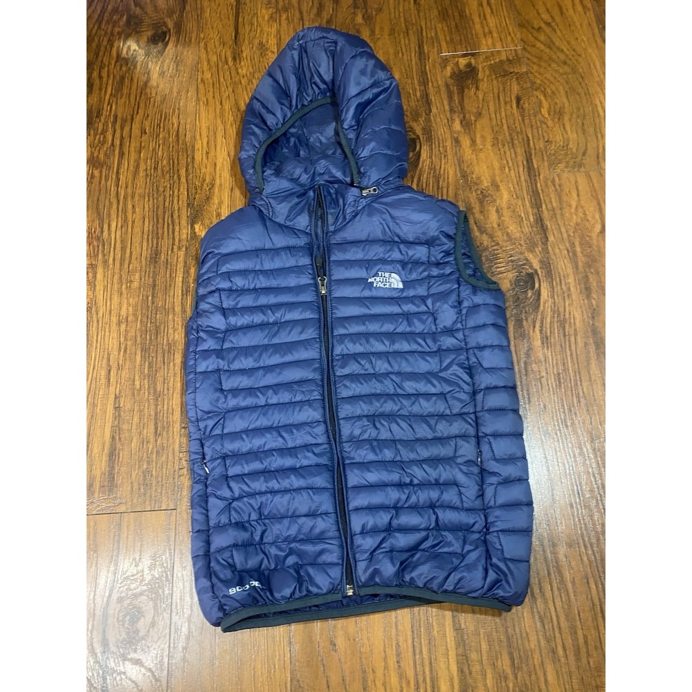 The North Face 900 Pro Down Vest Jacket Kids Size Small Blue Puffer